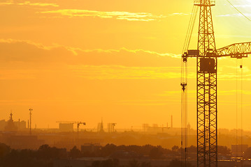 Image showing City at sunset.