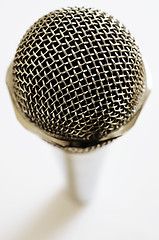 Image showing vintage microphone over white