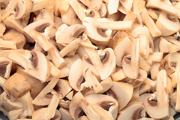 Image showing Fresh sliced Mushrooms Champignons