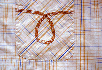 Image showing shirt fabric pocket loop ornament lines background 