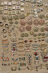 Image showing vintage jewelry from brass decorated beads stone  