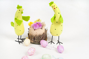 Image showing Easter chicken and cock