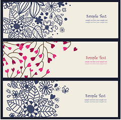 Image showing 3 floral banners in vector.