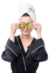 Image showing cosmetic mask with fresh exotic fruits
