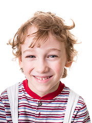 Image showing curly boy face in close-up