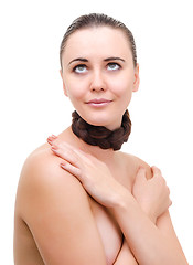 Image showing   hair wrapped neck