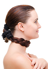 Image showing   hair wrapped neck
