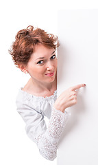 Image showing woman with empty poster