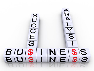 Image showing Cubes with letters arranged in words business, analisis and succ