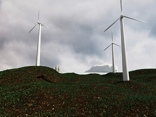 Image showing Wind Power Energy.  Save the planet concept.