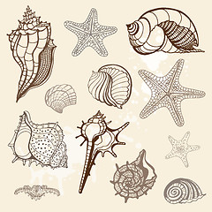 Image showing Sea collection. Hand drawn vector illustration