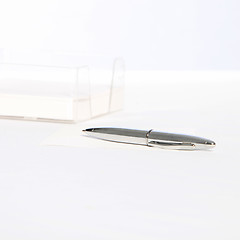 Image showing Modern silver ballpoint pen