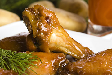 Image showing Roast chicken with honey