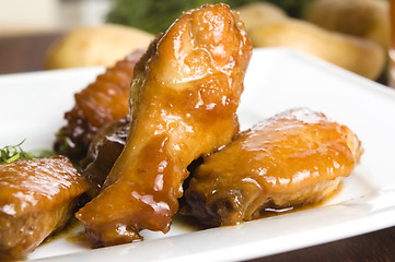 Image showing Roast chicken with honey