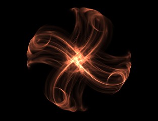 Image showing Orange fractal flower - 3D art