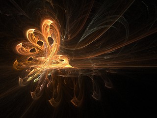 Image showing Dreadful flame hand - 3D fire art