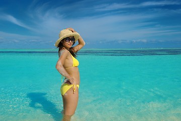 Image showing beautiful  woman relax on tropical  beach