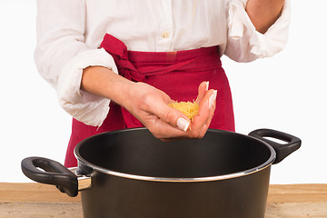 Image showing Cooking with noodles