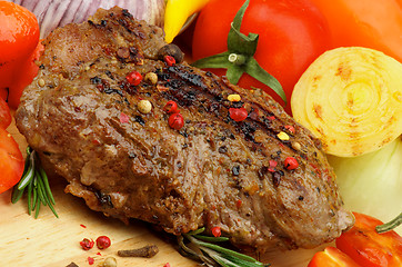 Image showing Grilled Beef and Vegetables