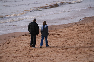 Image showing Winter Walk On The Beach