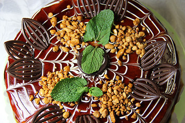 Image showing Beautiful glazed caramel cake