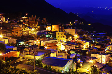 Image showing jiu fen village at night, in Taiwan