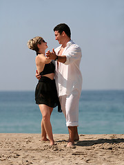 Image showing Couple dancing on the beach