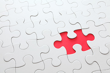 Image showing puzzle with missing red piece