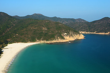 Image showing beach with blue sky and sea