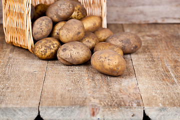 Image showing basket with fresh potatoes