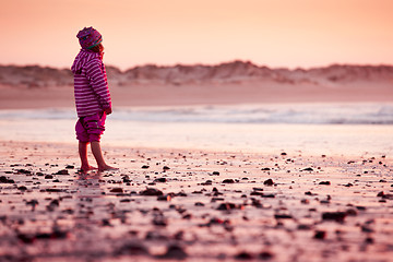 Image showing Little girl in the beach