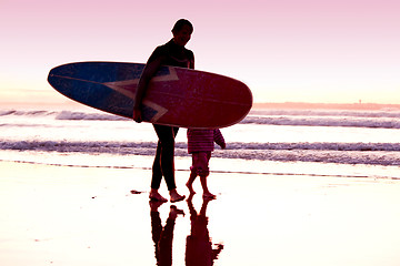 Image showing Female surfer