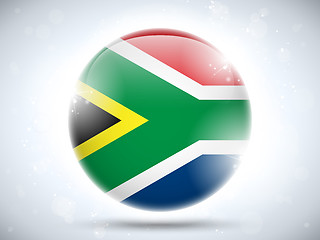 Image showing South Africa Flag Glossy Button