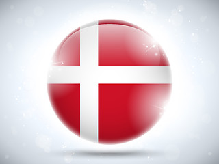 Image showing Denmark Flag Glossy Button