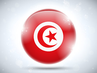 Image showing Tunisia Flag Glossy Button