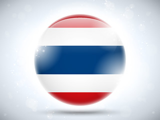 Image showing Thailand Flag Glossy Button