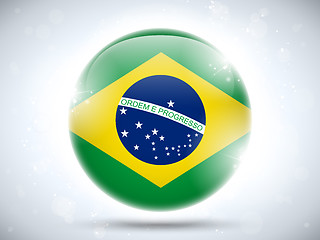 Image showing Brazil Flag Glossy Button