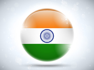 Image showing India Flag Glossy Button