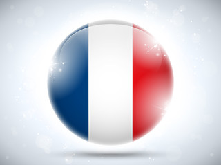 Image showing France Flag Glossy Button