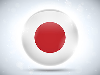 Image showing Japan Flag Glossy Button