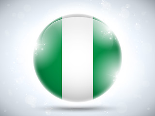 Image showing Nigeria Flag Glossy Button