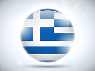 Image showing Greece Flag Glossy Button