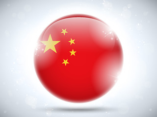 Image showing China Flag Glossy Button