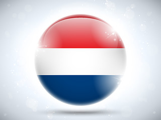 Image showing Netherlands Flag Glossy Button