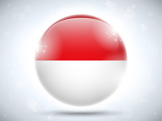 Image showing Monaco Flag Glossy Button