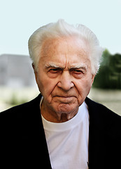 Image showing Unhappy old man