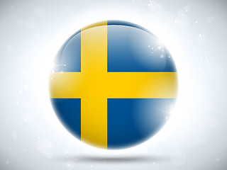 Image showing Sweden Flag Glossy Button