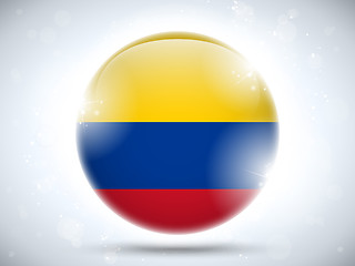 Image showing Colombia Flag Glossy Button