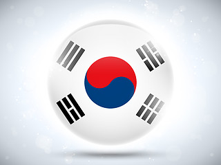 Image showing South Korea Flag Glossy Button