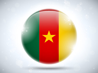 Image showing Cameroon Flag Glossy Button